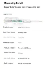 High-brightness colored light measuring pen 24-250V