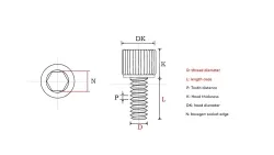 Cylindrical head hexagon socket screws M2*10
