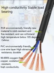 5 core 4 core 2 core sensor cable 26 AWG 5 pole